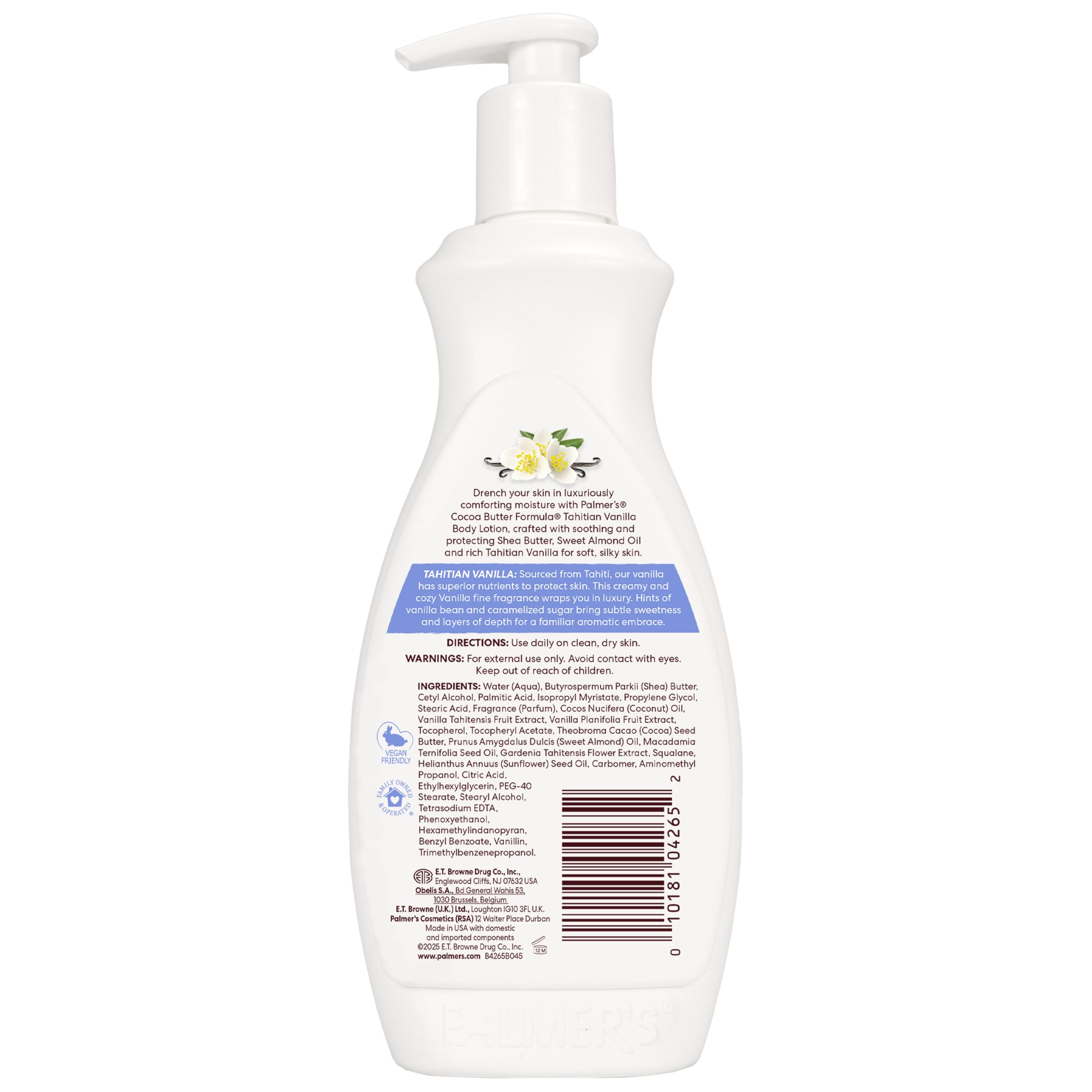 Palmer's Cocoa Butter Formula Tahitian Vanilla Body Lotion,13.5 Oz, Daily Moisturizing Lotion for Dry Skin with Shea Butter & Vitamin E, Hydrates & Protects, Provide 48-Hour Deep Moisture,(Pack of 2)