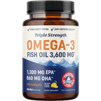 Buy now Triple Strength Omega 3 Fish Oil 3600 mg | EPA & DHA | Over 2100mg Omega-3 Fatty Acids | 1300mg EPA + 860mg DHA | Best Essential Fatty Acids | Premium Wild Caught & Burpless Fish Oil | 180 Ct 180 Count (Pack of 1) at indiglob india