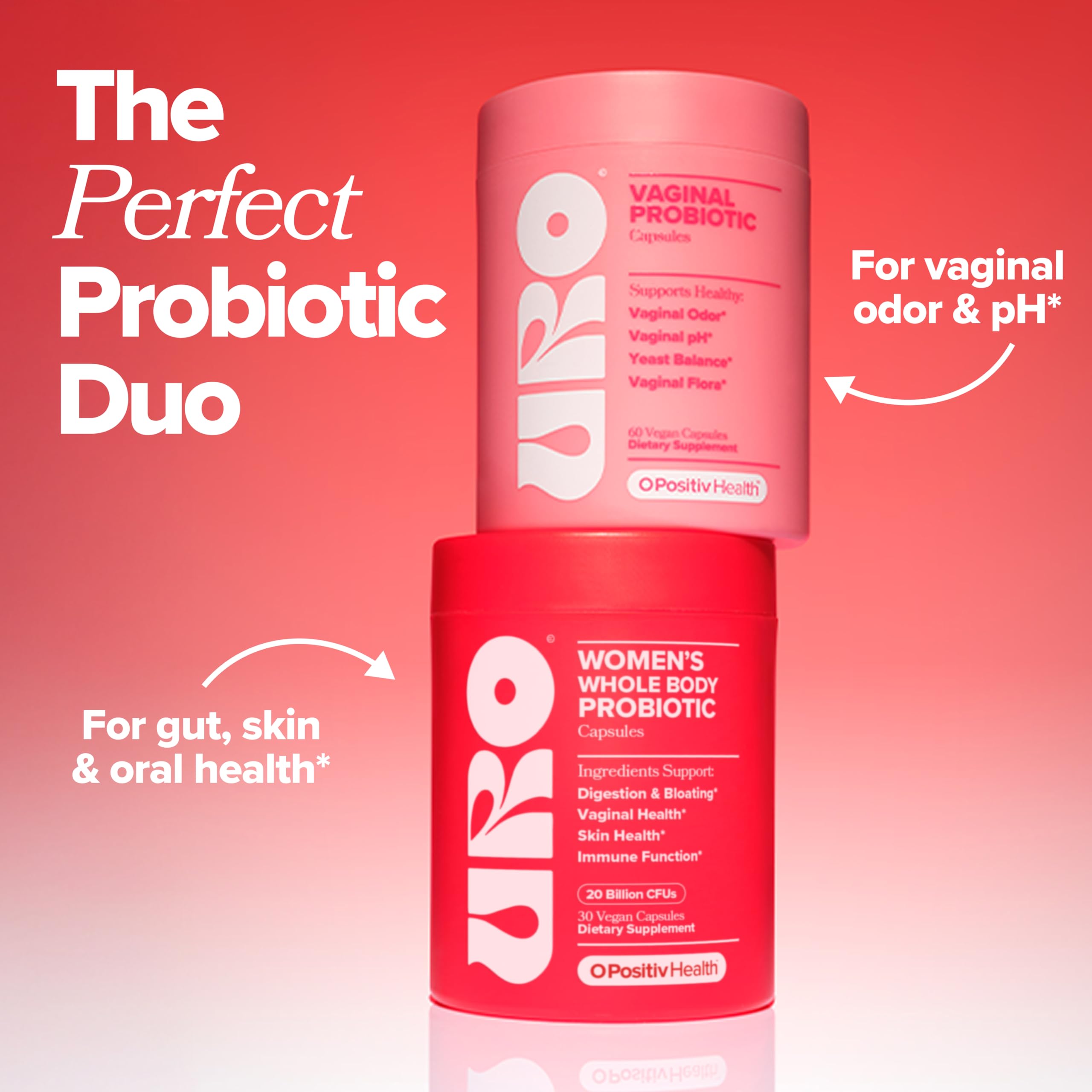 URO Women’s Probiotic – Vaginal, Gut & Skin – 20B+ CFUs – 30-Day Supply