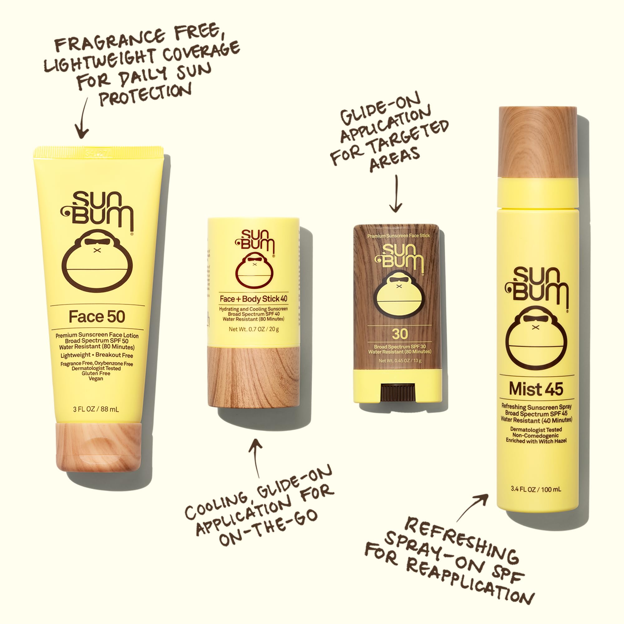 Sun Bum Original SPF 45 Broad Spectrum Sunscreen Mist - Travel Size, 3.4 oz | Moisturizing Facial Sunscreen Spray with Vitamin E, Hawaii 104 Act Compliant (Made without Octinoxate & Oxybenzone)