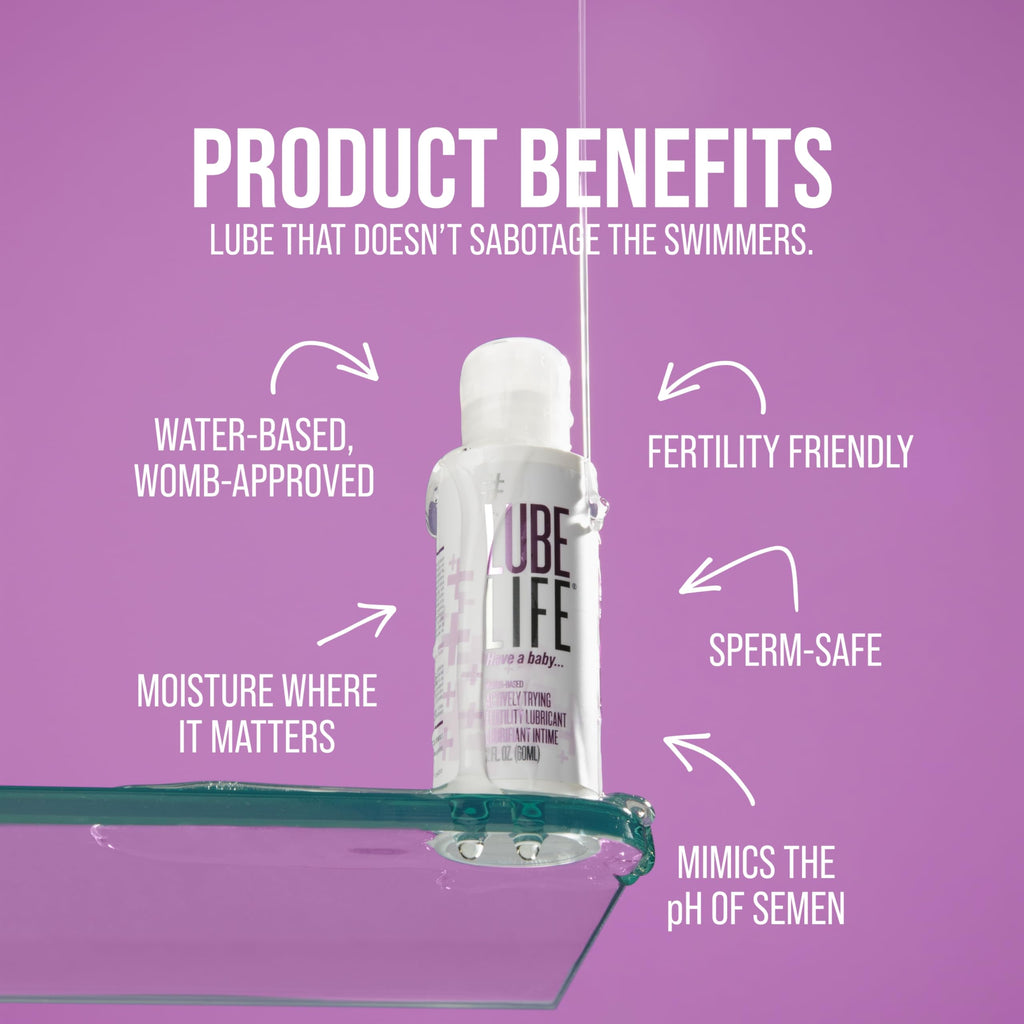 LUBELIFE Water Based Fertility Lube, Personal Lubricant, Vegan, 2 Fl Oz