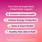 OLLY Ultra Strength Women's Multivitamin Softgels, Omega-3s - 60 Count
