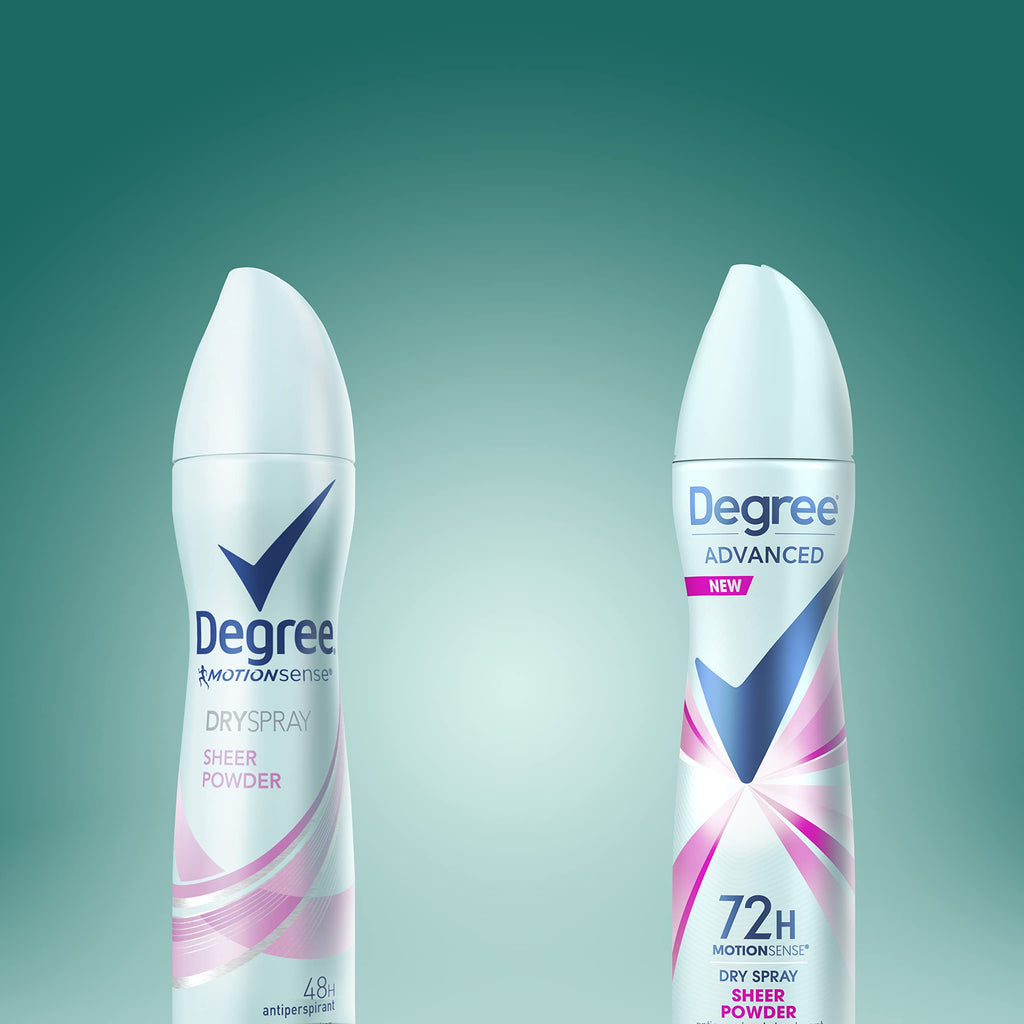 Degree Advanced Antiperspirant Dry Spray Sweat and Odor 3 Pack 3.8 oz | 72-Hour Sweat and Odor Protection For Women With Body Heat Activated® Technology