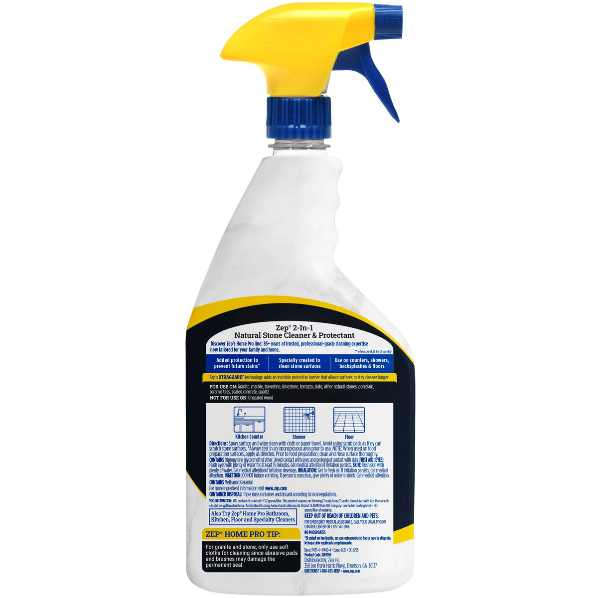 Zep Home Pro 2-in-1 Natural Stone Cleaner & Protectant. 24 Fl. Oz. (Pack of 1)
