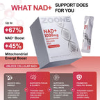 Updated NAD Plus 1000mg Liquid Supplement for Women & Men, 30 Packets