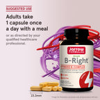 Jarrow Formulas B-Right,Optimized B Complex Featuring Vit B1,B2,B5,B6,B12 and B9 to Support Cellular Energy,Immune Health and Stress Management,100 Veggie Caps,Up to a 100 Day Supply, Pack of 12