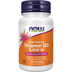 NOW Foods Supplements, Vitamin D-3 5,000 IU, High Potency, Structural Support*, 120 Softgels