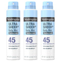 Buy now Neutrogena Ultra Sheer Body Mist Sunscreen Spray, Broad Spectrum SPF 45, Lightweight Spray Sunscreen, Non-Greasy & Water Resistant, Oil-Free & Non-Comedogenic UVA/UVB, 5 oz Pack of 3 at indiglob india