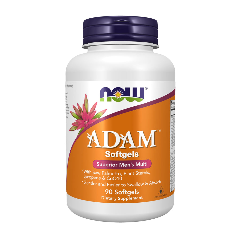 NOW Foods Supplements, ADAM™ Men's Multivitamin with Saw Palmetto, Plant Sterols, Lycopene & CoQ10, 180 Softgels