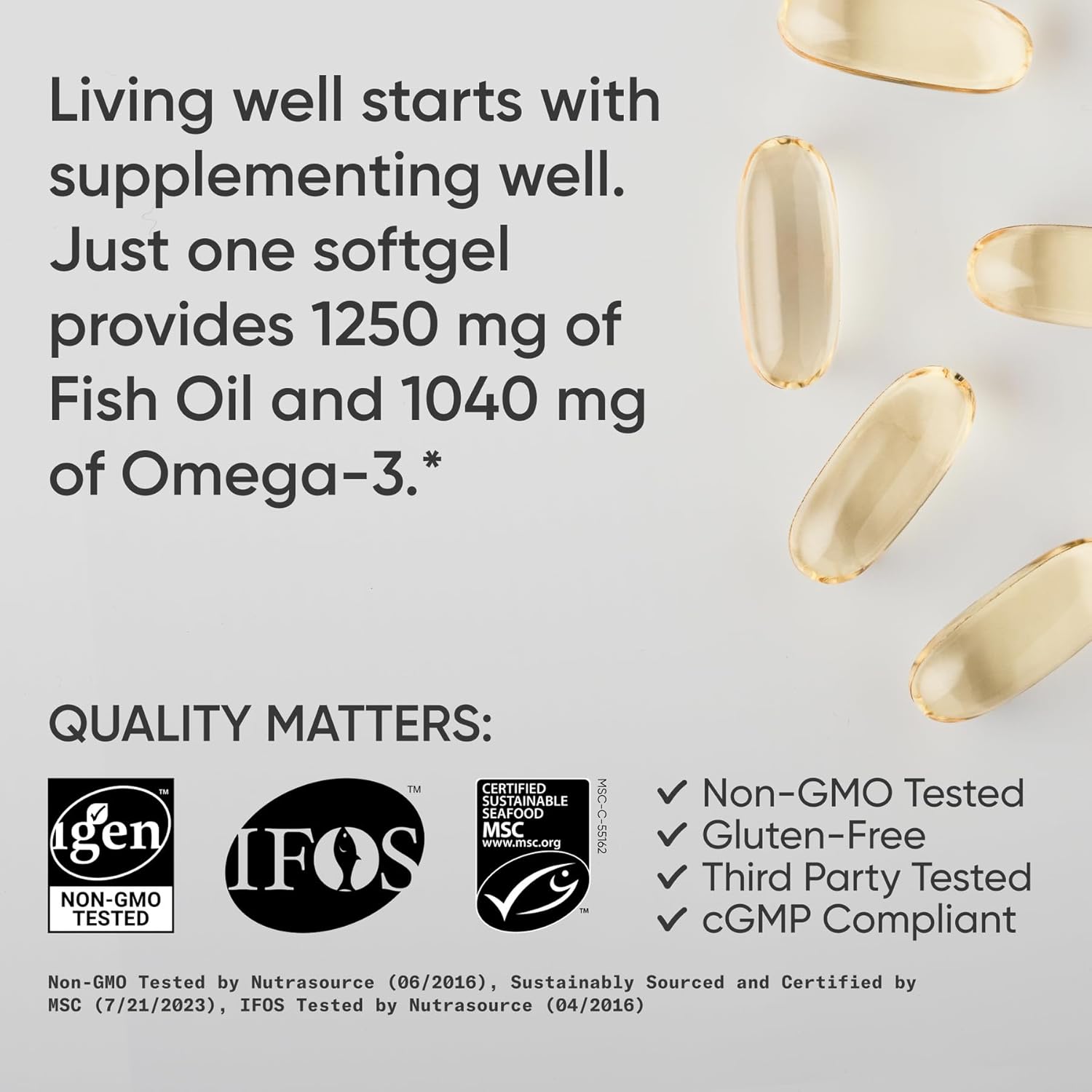 Buy now Sports Research Triple Strength Omega 3 Fish Oil - Burpless Fish Oil Supplement w/EPA & DHA Fatty Acids from Single-Source Wild Alaskan Pollock - 1250 mg, 180 ct at indiglob india