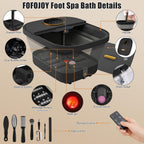 Foot Spa Bath Massager with Heat, Bubble, Temperature Control, Remote Control, Touchscreen, Pumice Stone, Pedicure Foot Spa Gift for Man Women Mother Father (Plus Size)