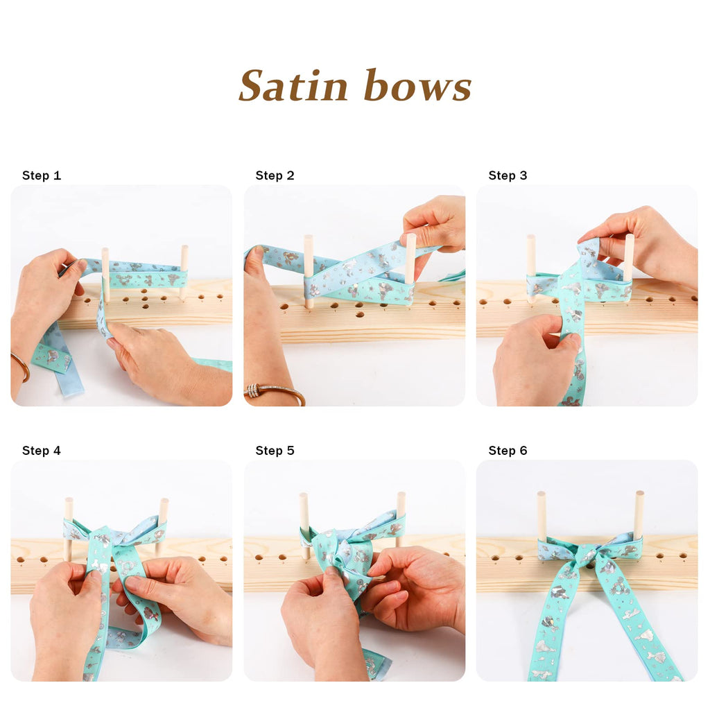 SACATR Bow Maker for Ribbon for Wreaths, Wooden Ribbon Bow Maker Tool