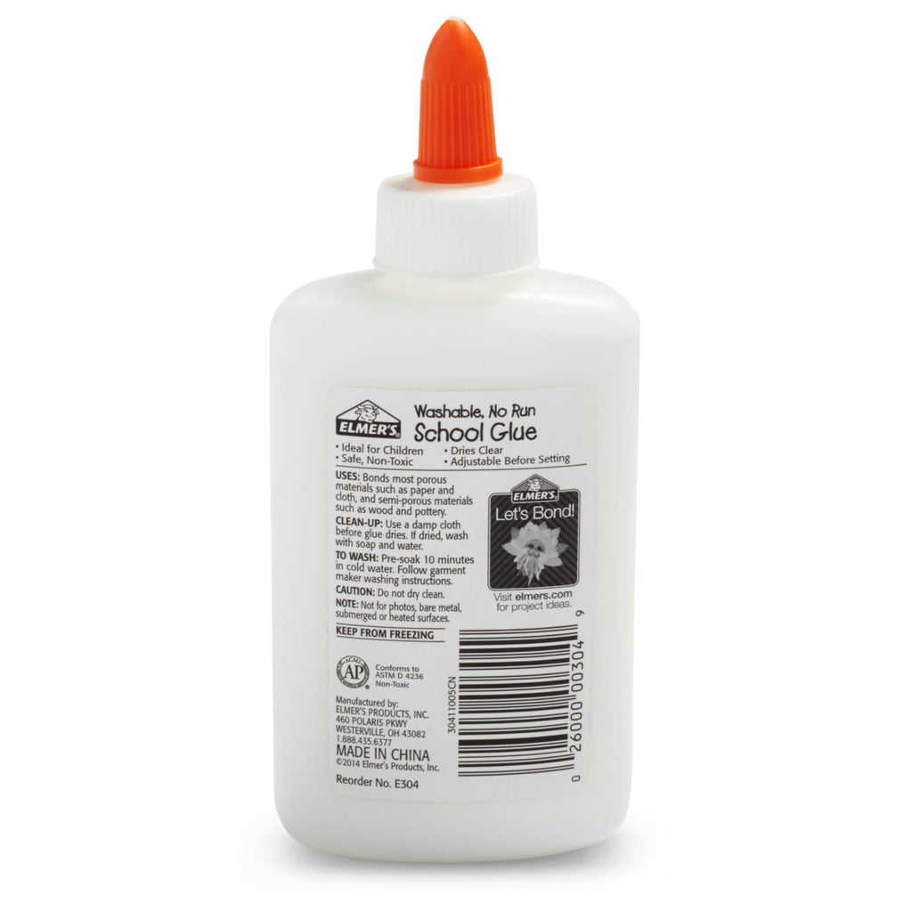 Elmer's Liquid School Glue, Washable, Safe and Nontoxic, 4oz, 1 Count - Back to School Supplies