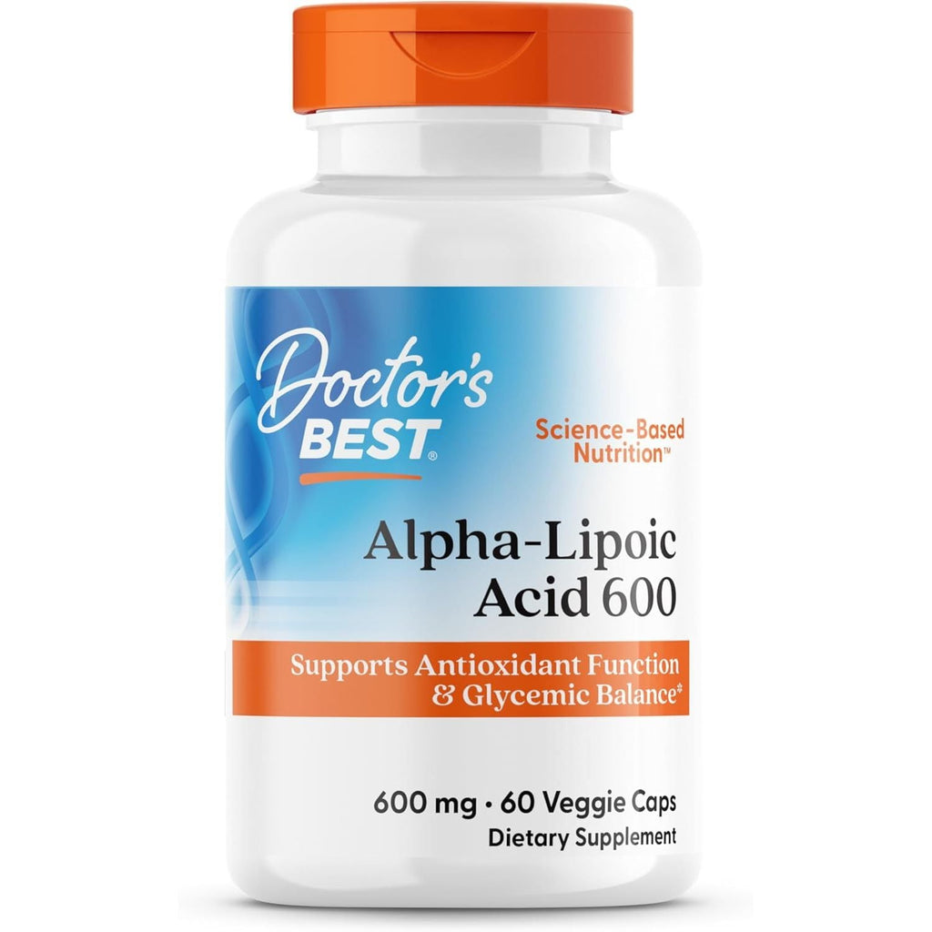 Buy now Doctor's Best Alpha-Lipoic Acid 600, Supports Antioxidant Function & Glycemic Balances, Non-GMO, Gluten Free, Vegan, Soy Free, 600 mg, 60 Veggie Caps 60 Count (Pack of 1) at indiglob india