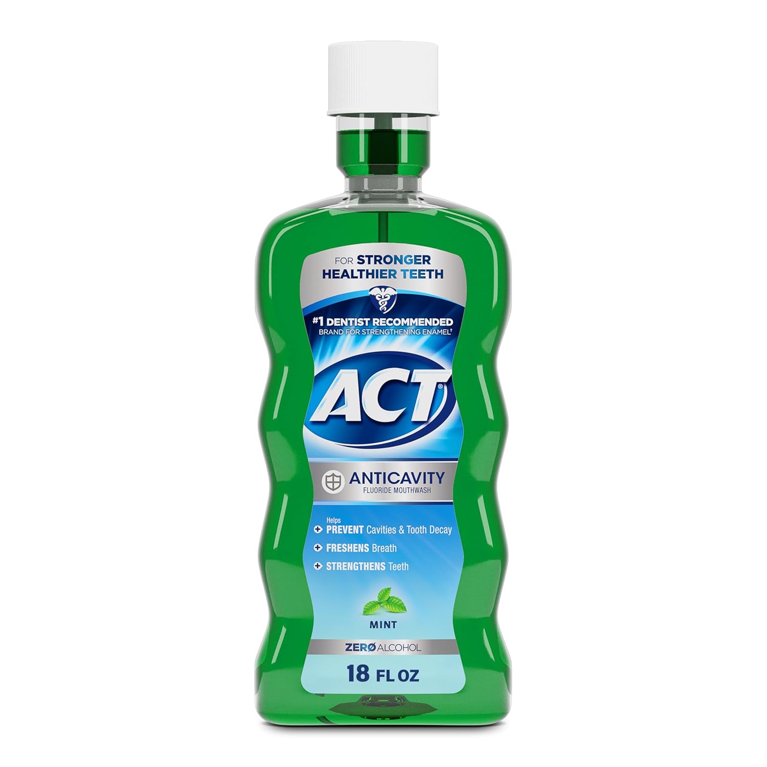 Buy now ACT Anticavity Zero Alcohol Fluoride Mouthwash 18 fl. oz., With Accurate Dosing Cup, Mint at indiglob india