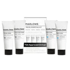MARLOWE.Men's Travel Kit, Face + Body Essentials, TSA Friendly 3.4 oz Each | Travel Essentials, TSA Friendly Body Wash, Body Lotion, Facial Scrub & Facial Moisturizer