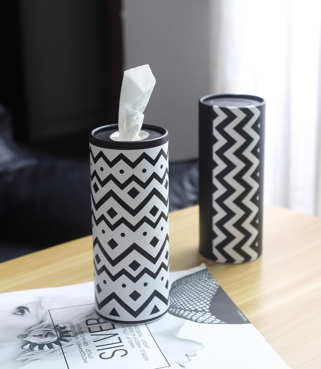 Small Car Tissues Holder with Facial Tissues - 4PK - Tisses for Car Travel Tissue Tubes Box Container Cylinder for Vehicle Cup Holder