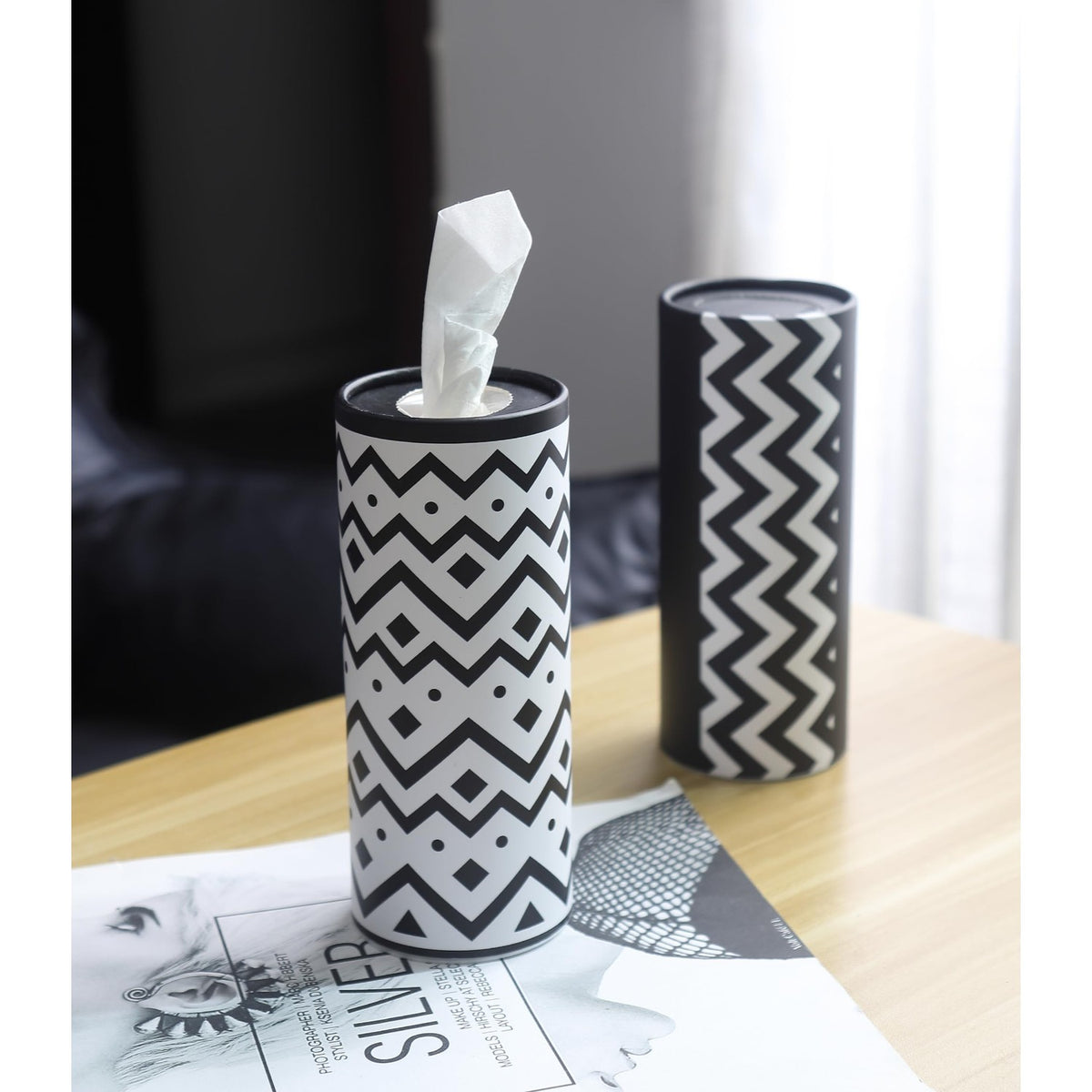 Small Car Tissues Holder with Facial Tissues - 4PK - Tisses for Car Travel Tissue Tubes Box Container Cylinder for Vehicle Cup Holder