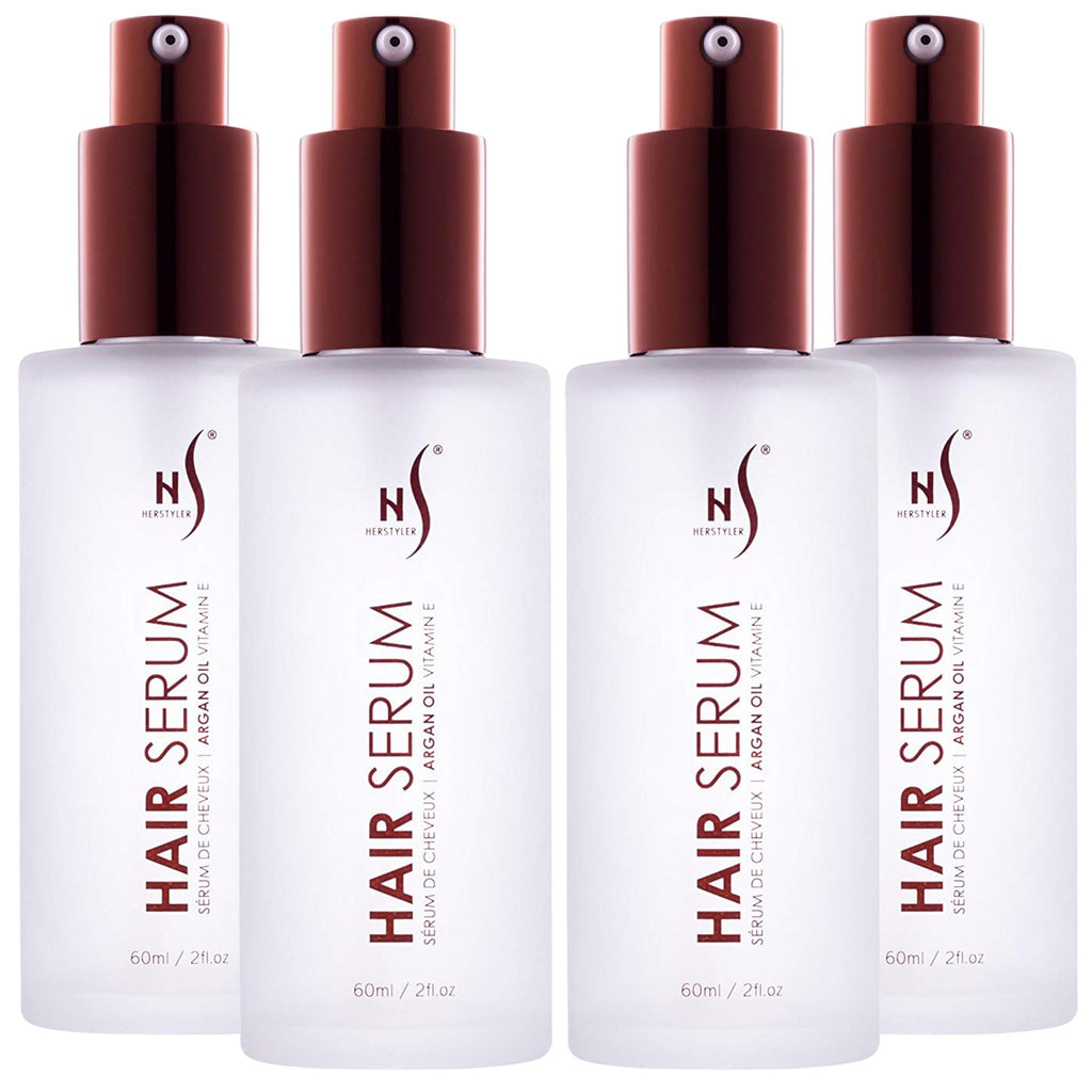 HerStyler Argan Oil Hair Serum - for Frizz, Straightening, Styling & Shine | Hair Repair Serum for Frizzy & Damaged Hair - Lightweight - Hydrating - Fast Absorbing - For Thicker, Fuller Hair - 1 Pack