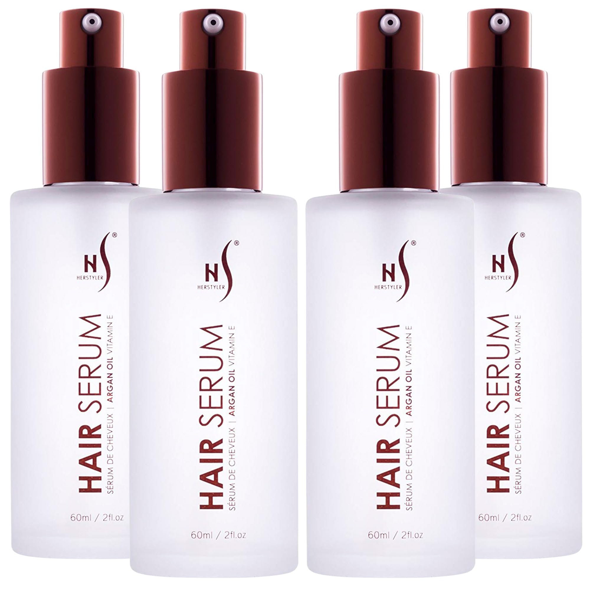 HerStyler Argan Oil Hair Serum - for Frizz, Straightening, Styling & Shine | Hair Repair Serum for Frizzy & Damaged Hair - Lightweight - Hydrating - Fast Absorbing - For Thicker, Fuller Hair - 1 Pack