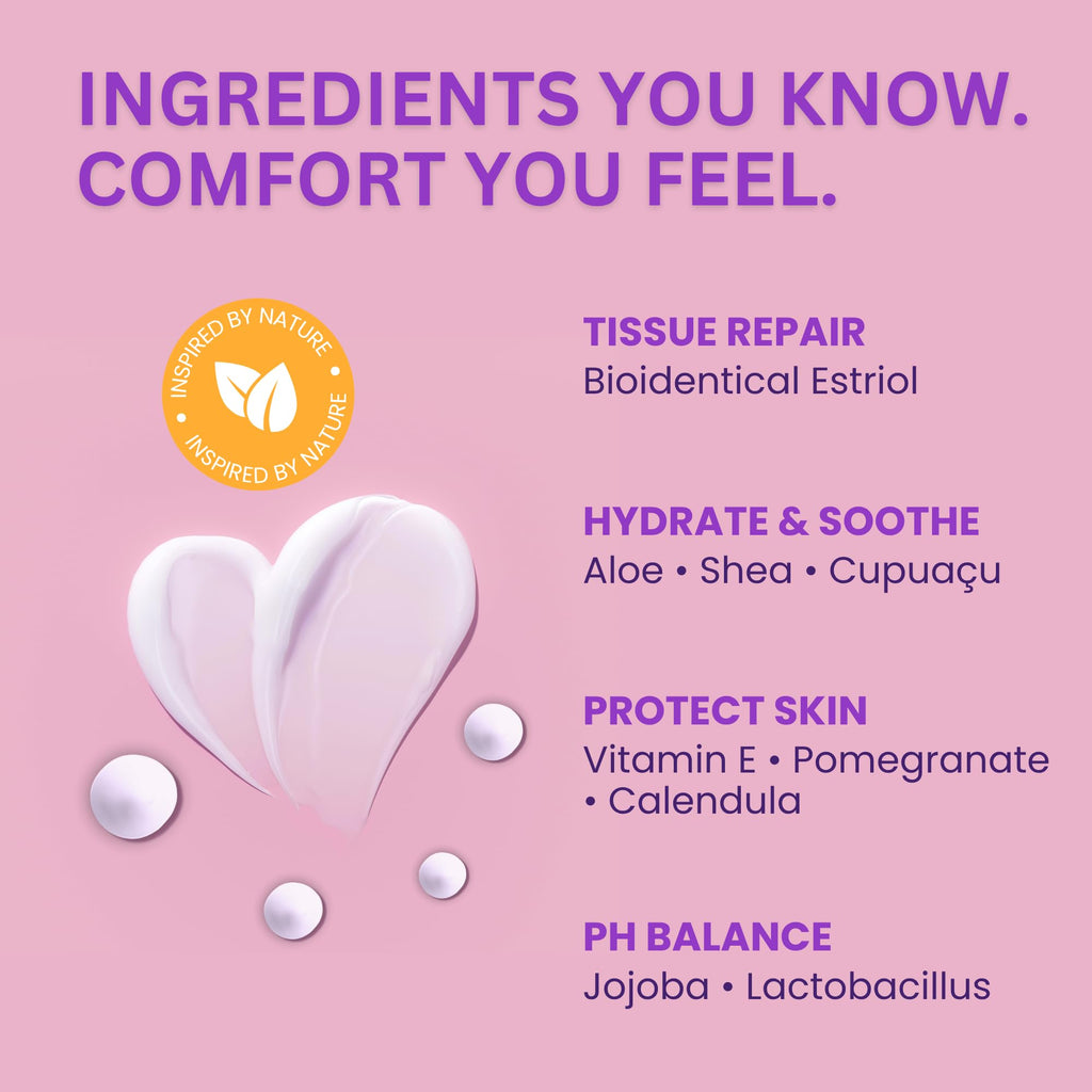 Bioidentical Estriol Cream for Women - Intimate Moisturizing Cream for Women - Menopause Relief for Vaginal Dryness & Vulva Itch – 50g / 1.76 oz (3 Month Supply)