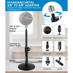 Buy now BILIONE Multifunctional Desktop Microphone Stand, Adjustable Mic Stand Desk with Pop Filter, Shock Mount, Microphone Clip, 5/8" to 3/8" Metal Screw Adapter at indiglob india