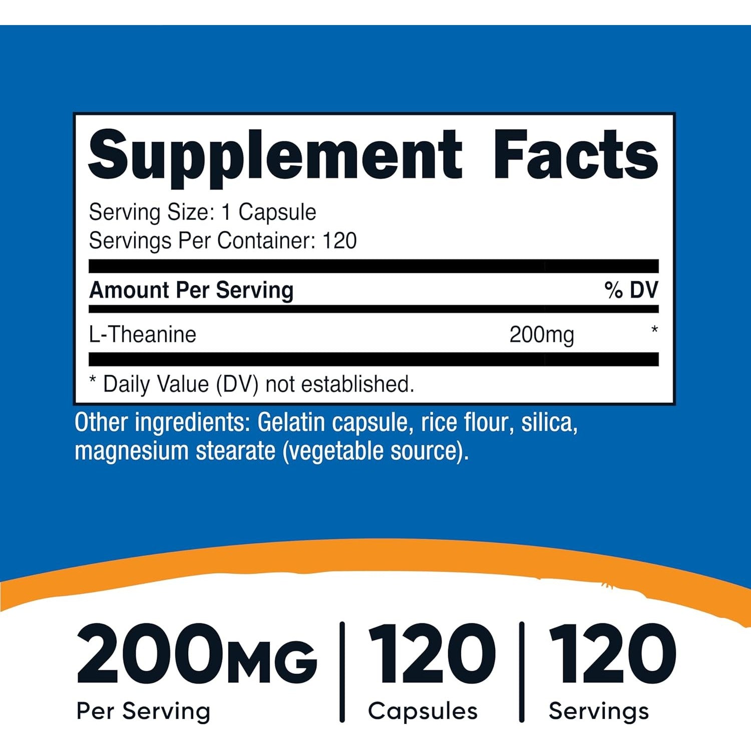 Buy now Nutricost L-Theanine 200mg, 120 Capsules, Double Strength - Non-GMO, Gluten Free at indiglob india