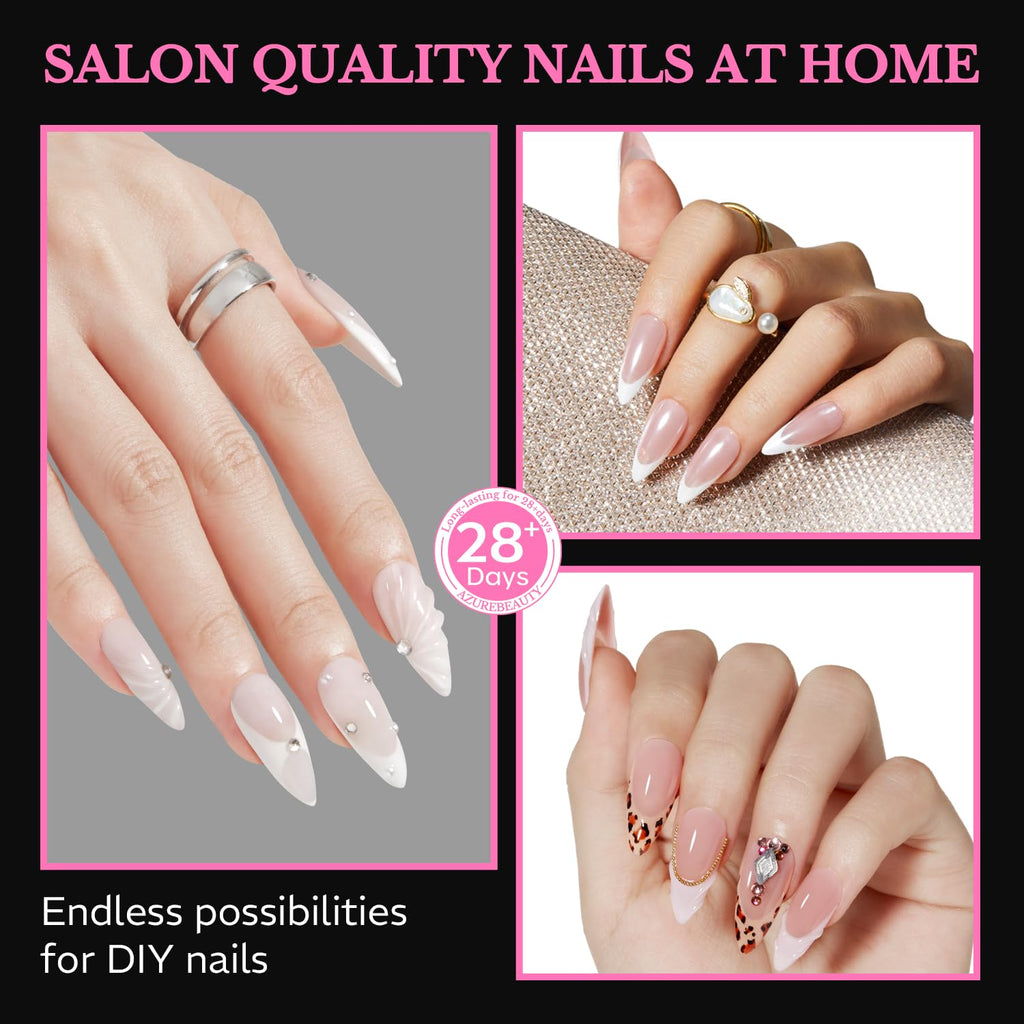 Premium imported medium almond nail tips, 600 pieces, for salon-quality DIY nails at home with endless design possibilities.