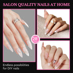Premium imported medium almond nail tips, 600 pieces, for salon-quality DIY nails at home with endless design possibilities.