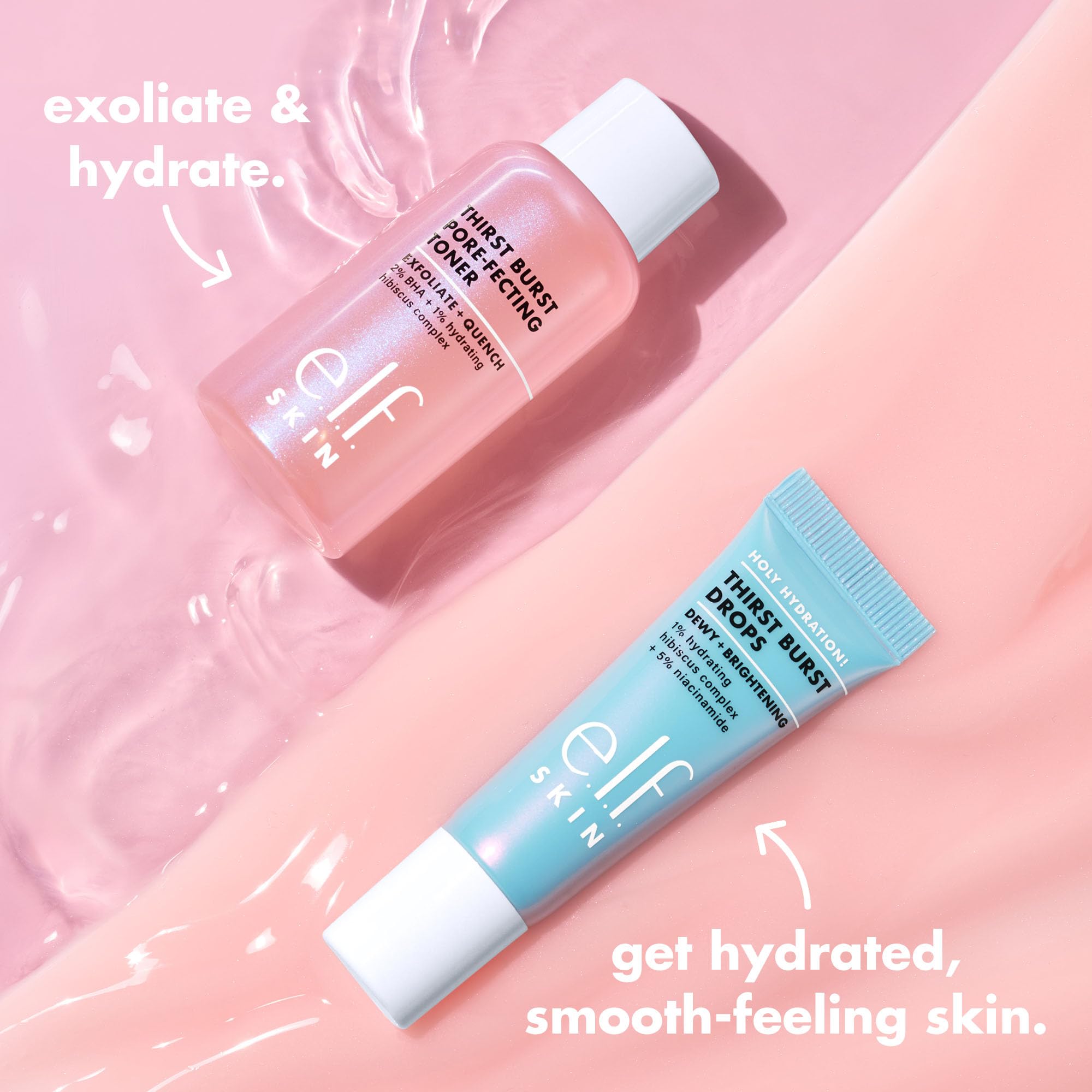 Buy now e.l.f. SKIN Thirst Burst Dew-O, Travel-Sized Skincare Set, Exfoliating Facial Toner & Hydrating Serum Drops, Gives Skin A Dewy, Bouncy Glow, Vegan & Cruelty-Free at indiglob india