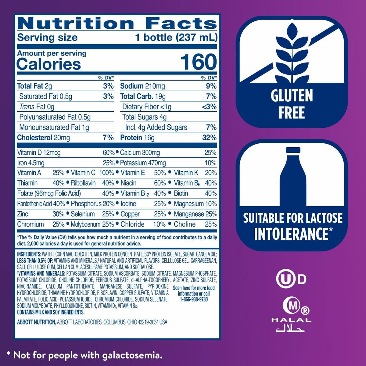 Ensure High Protein Vanilla Nutrition Shake with Fiber, Ready to Drink, 16g Protein and 27 Vitamins and Minerals, 8 fl oz, 6 Pack