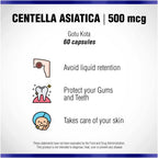 Centella Asiatica 500 mg 60 Capsules by Natural Systems - Gotu Kola Herb Moisturizer for Your Skin - Extract Also Beneficial for Calming Mind Tiredness