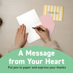 S&O Summer Stripes Thank You Cards – Set of 24 Blank Cards with Envelopes – 6 Colorful Designs (4 of Each) – 4x5.5" Flat Note Cards – Pastel Pink, Blue & Yellow Envelopes – Thick Paper