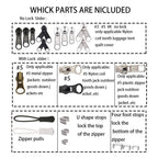 Meikeer 252Pcs Zipper Repair Kit Replacement Pulls Bags Jackets Luggage