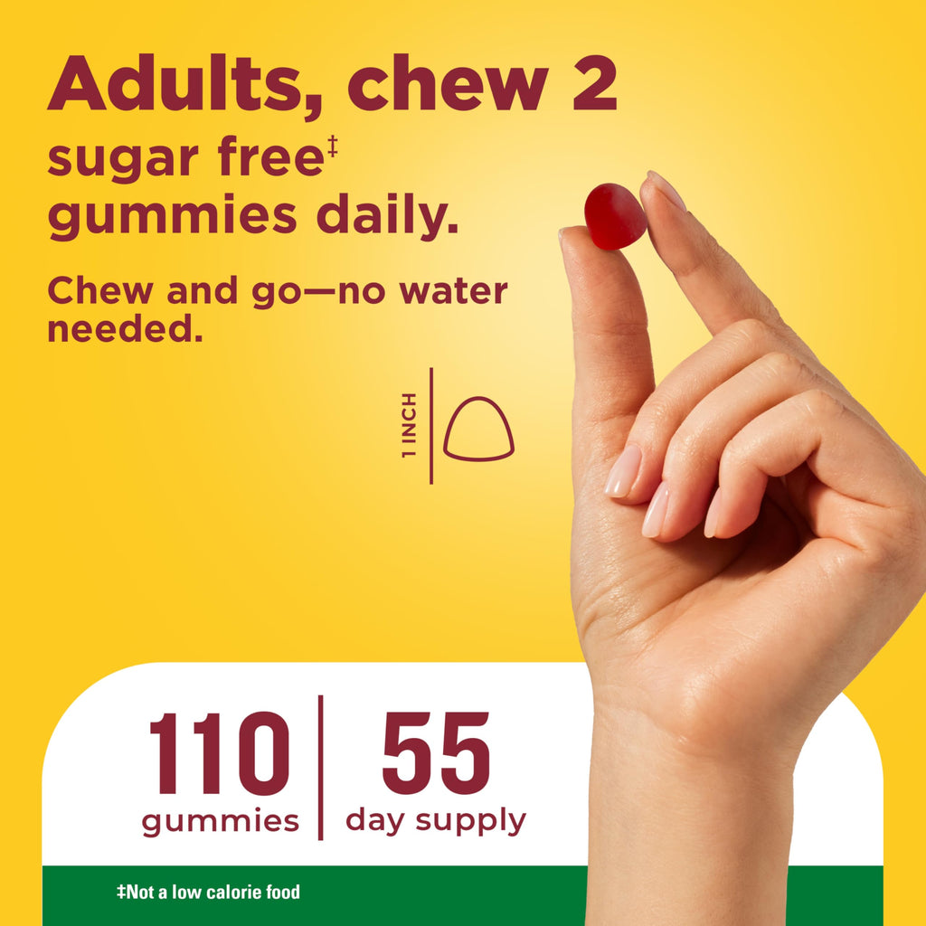 Nature Made Zero Sugar Energy Vitamin B12 Gummies, 110 Sugar Free Gummies | B12 Vitamin 1000 mcg per Serving, Energy Metabolism Support, Aspartame Free, Raspberry Flavor, 55 Day Supply