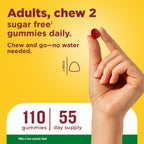 Nature Made Zero Sugar Energy Vitamin B12 Gummies, 110 Sugar Free Gummies | B12 Vitamin 1000 mcg per Serving, Energy Metabolism Support, Aspartame Free, Raspberry Flavor, 55 Day Supply