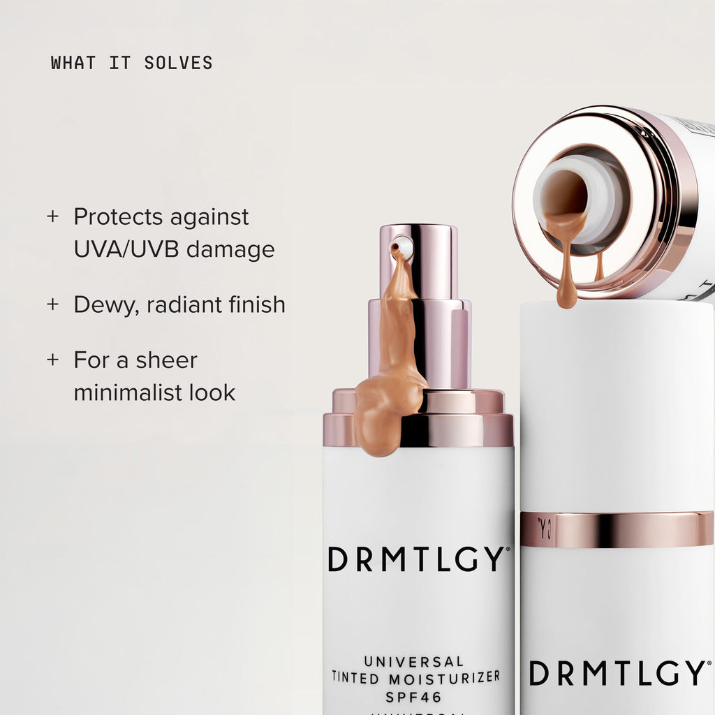 DRMTLGY Universal Tinted Moisturizer SPF 46, Dewy Tinted Sunscreen