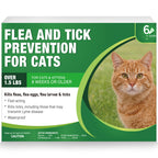 Plus Cat Flea and Tick Treatment | 6-Month Supply, Over 1.5 lbs | Flea Treatment for Cats & Kittens | 24-Hour Activation, Waterproof, 30-Day Protection