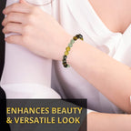 ANAYA AGATE Money Wealth Success Bracelet - Pyrite Green Aventurine Tiger Eye Citrine Bracelet Set for Men Women Healing Calming Anxiety Stress Relief Pulseras Para Hombres Mujer Stocking Stuffers