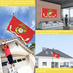 3x5ft Double Sided US Marine Corps Flag Outdoor Heavy Duty Polyester with 2 Brass Grommet