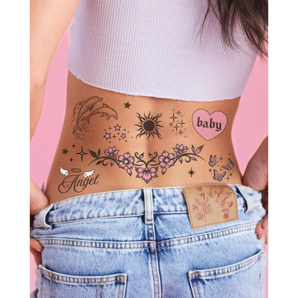 xo, Fetti 56pc Y2K Realistic Temporary Tattoos | Girly 2000s Birthday Party