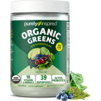 Purely Inspired Organic Green Powder Smoothie Mix, Unflavored (24 Servings) - Probiotics for Digestive Health with Spirulina & Chlorella for Gut Health - Vegan