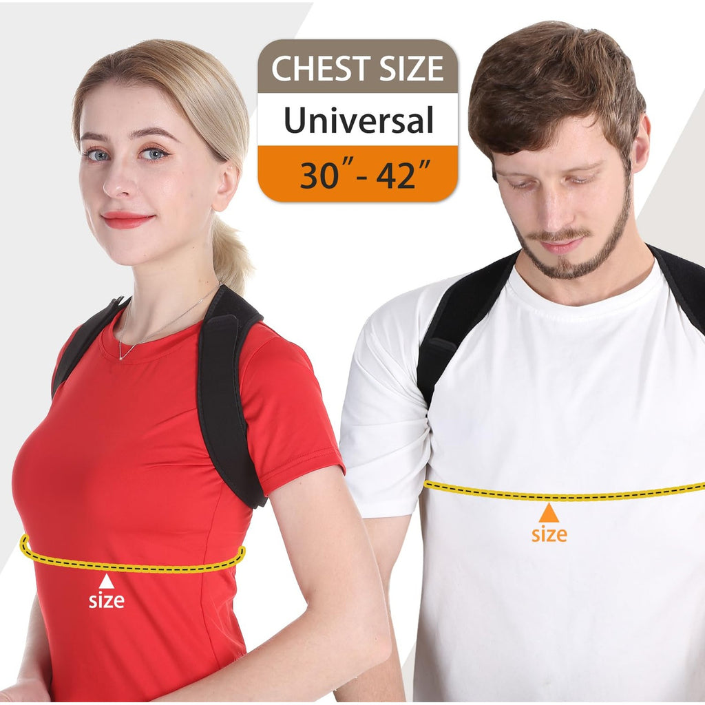 Schiara Posture Corrector for Men and Women, Comfortable Upper and Back Brace, Adjustable Back Support for Back, Shoulder and Neck