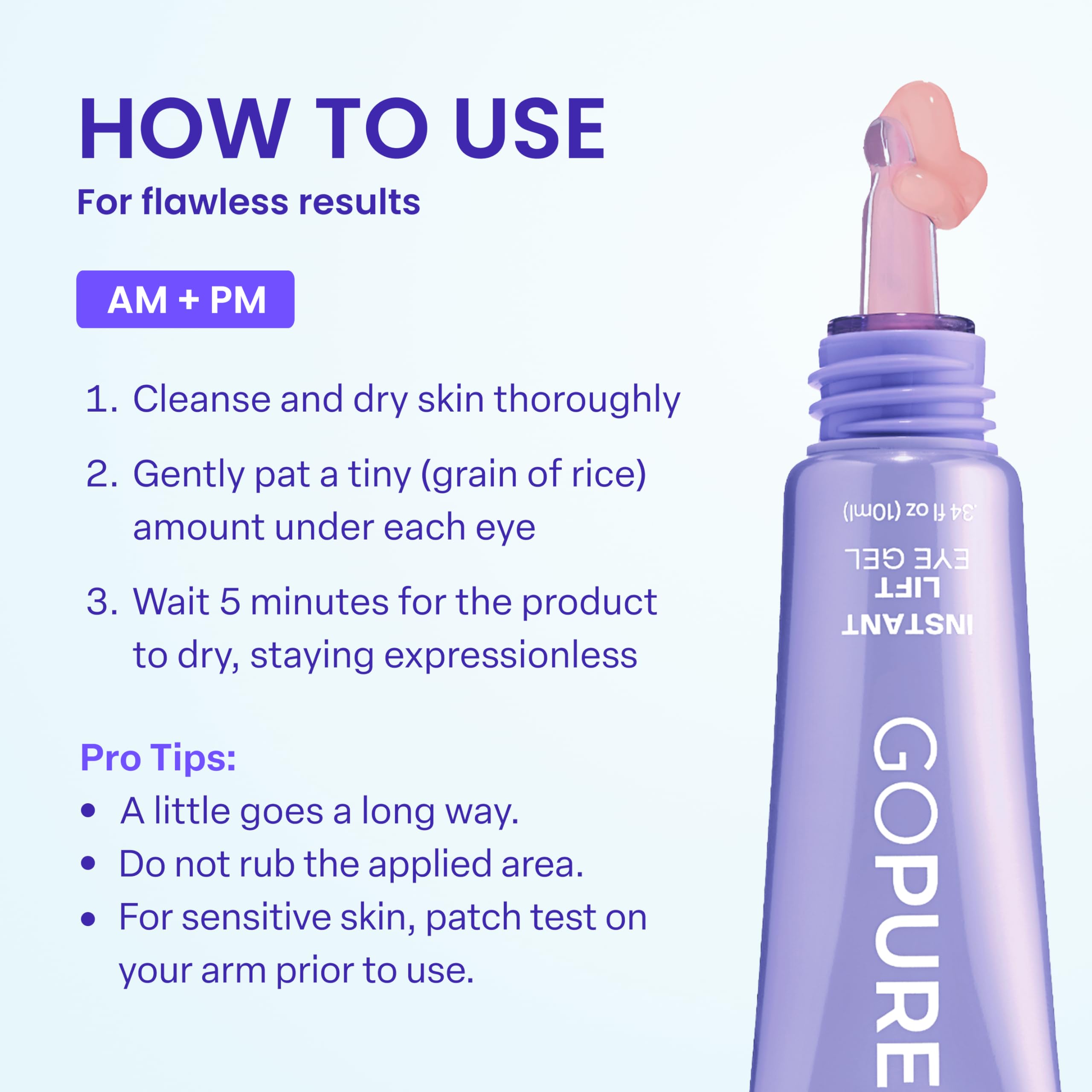goPure NEW Instant Lift Eye Gel - To Imrove the look of Eye Bags, Wrinkles, Fine Lines and Dark Circles, Anti Aging Skin Care with MaxLift3 Biotech