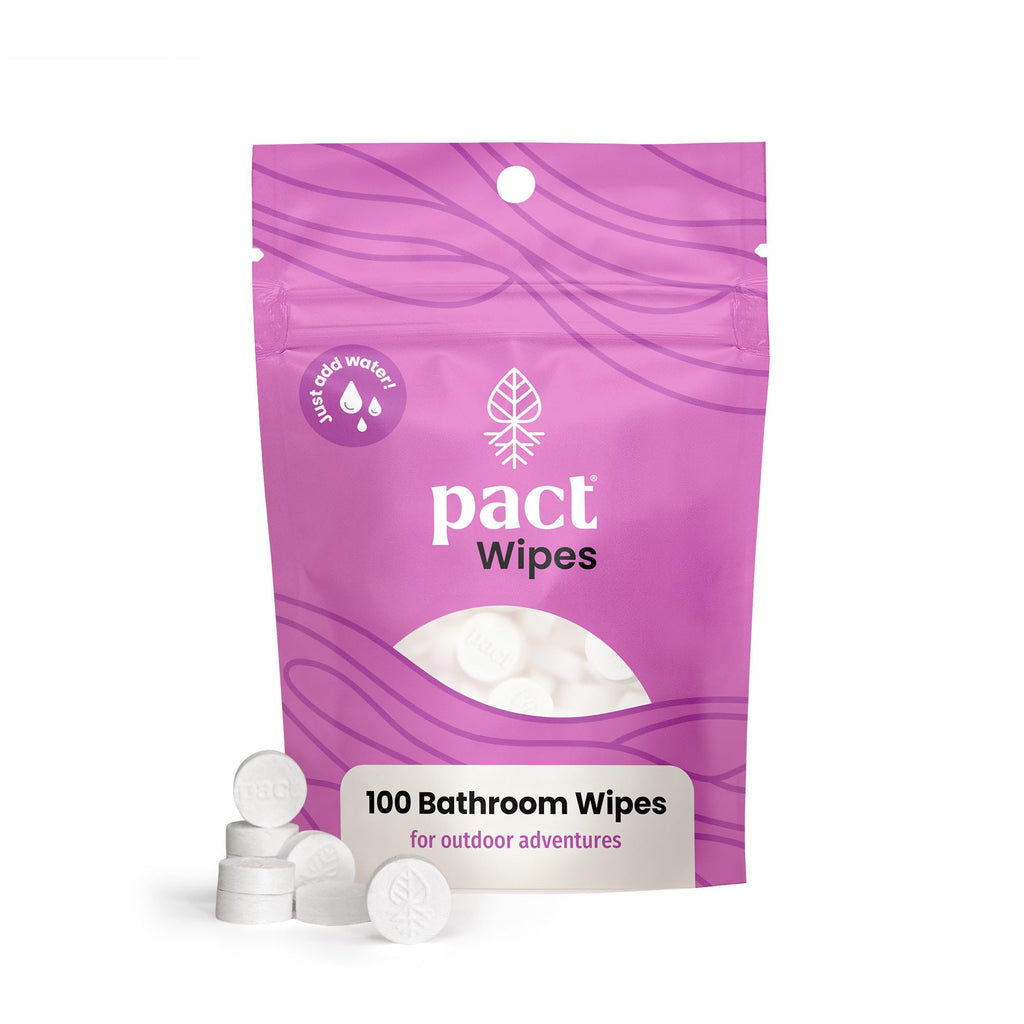 PACT Bathroom Wipes | Compressed Toilet Wipes for Camping & Backpacking