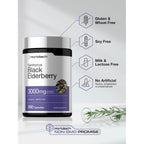 Horbäach Black Elderberry | 300 Capsules | Sambucus Supplement | Non-GMO & Gluten Free