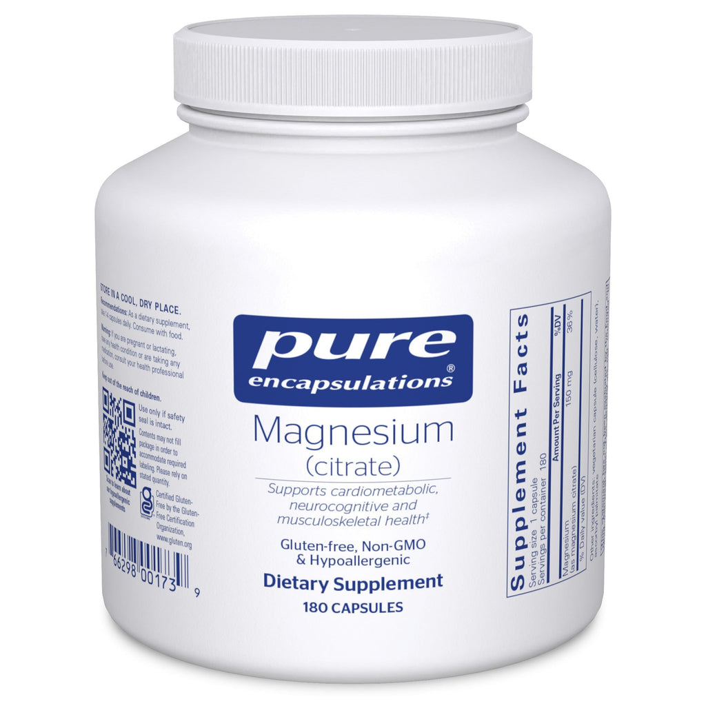 Pure Encapsulations Magnesium (Citrate), 90 Capsules | Supplement for Sleep, Heart Health, Brain Health, Bone Health, Energy, Muscles, and Metabolism*, with Premium Magnesium