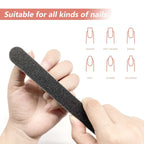 3 Pack Professional Emery Boards, 100/180 Grit Nail File for Acrylic and Natural Nails, Reusable, Black
