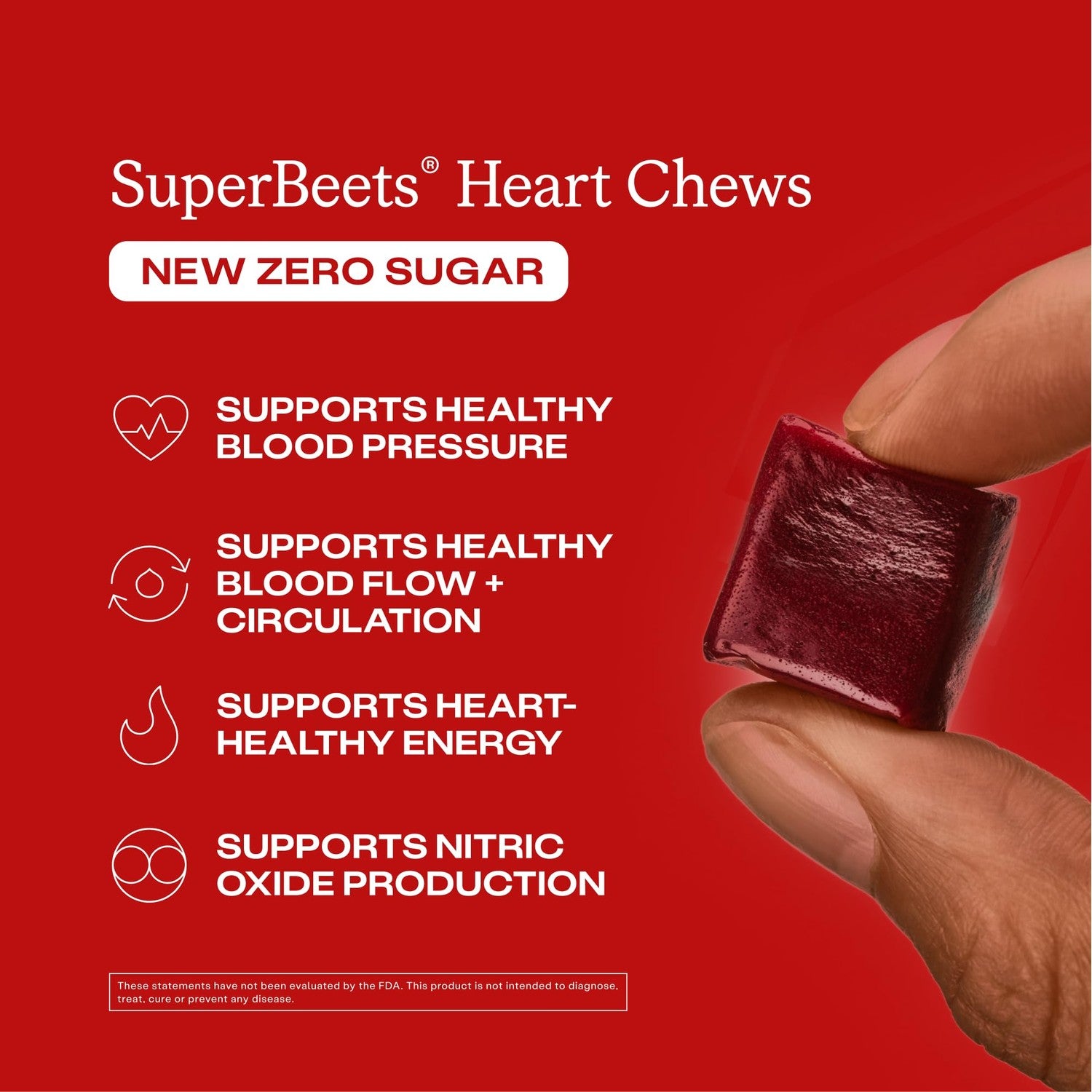 HumanN SuperBeets Heart Chews Zero Sugar, Pomegranate Berry Flavor, 180 Ct | Blood Pressure Support, Nitric Oxide Support, Heart Health & Energy, Non-GMO Beet Root Powder, Grape Seed Extract, Once Daily