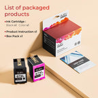 67XL Replacement for HP Ink 67 67XL Ink Cartridges Black/Color Combo Pack